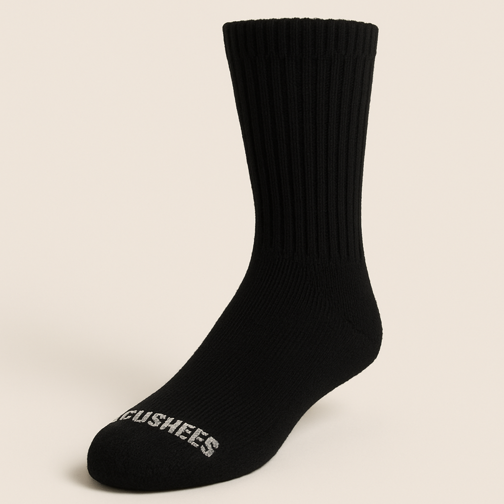 Cushees Comfort™ Crew Socks, Triple Thick w/ grey bottom
