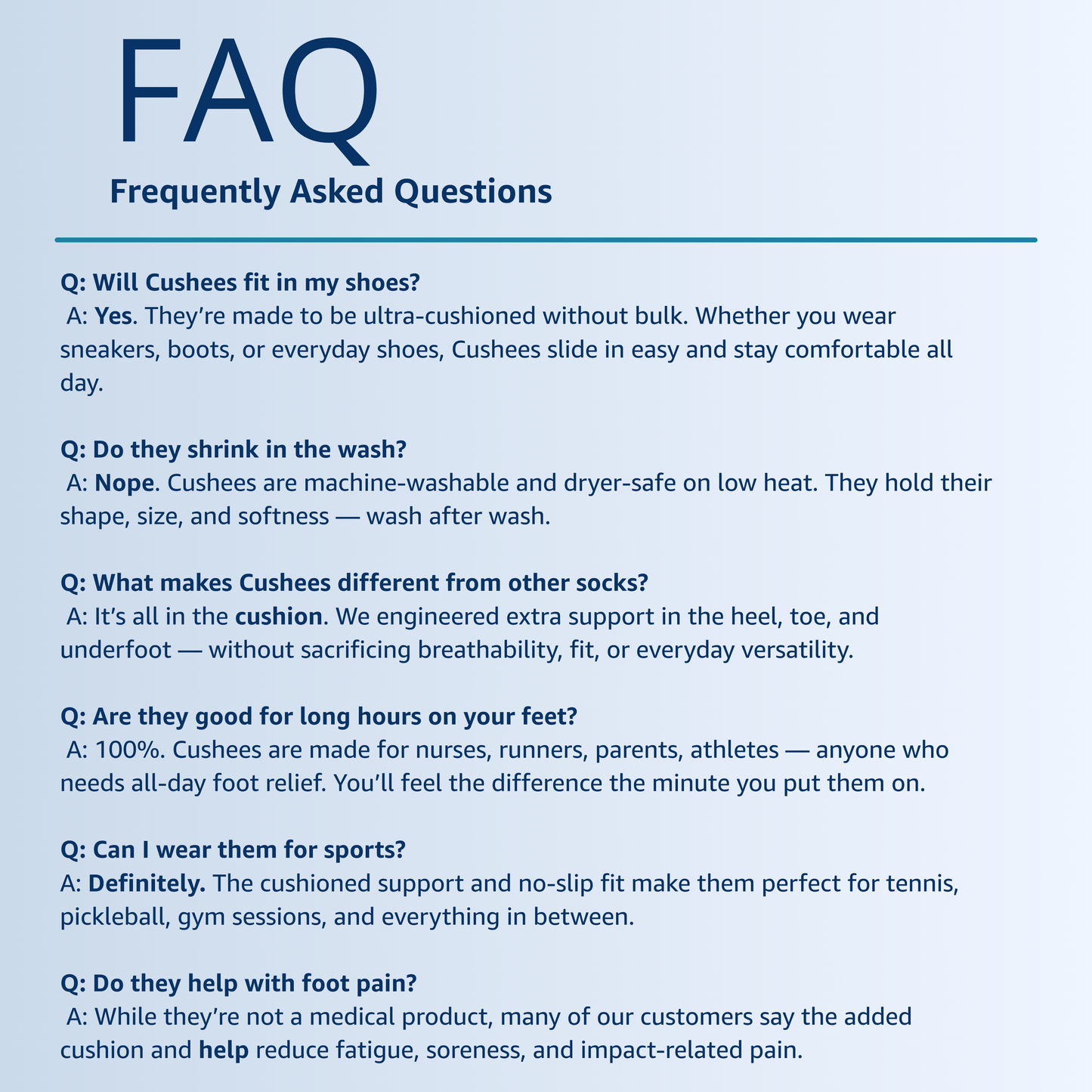 NEW Cushee Socks™ Ankle Socks, Triple Thick w/ grey bottom