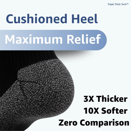 Cushees Comfort™ Crew Socks, Triple Thick w/ grey bottom