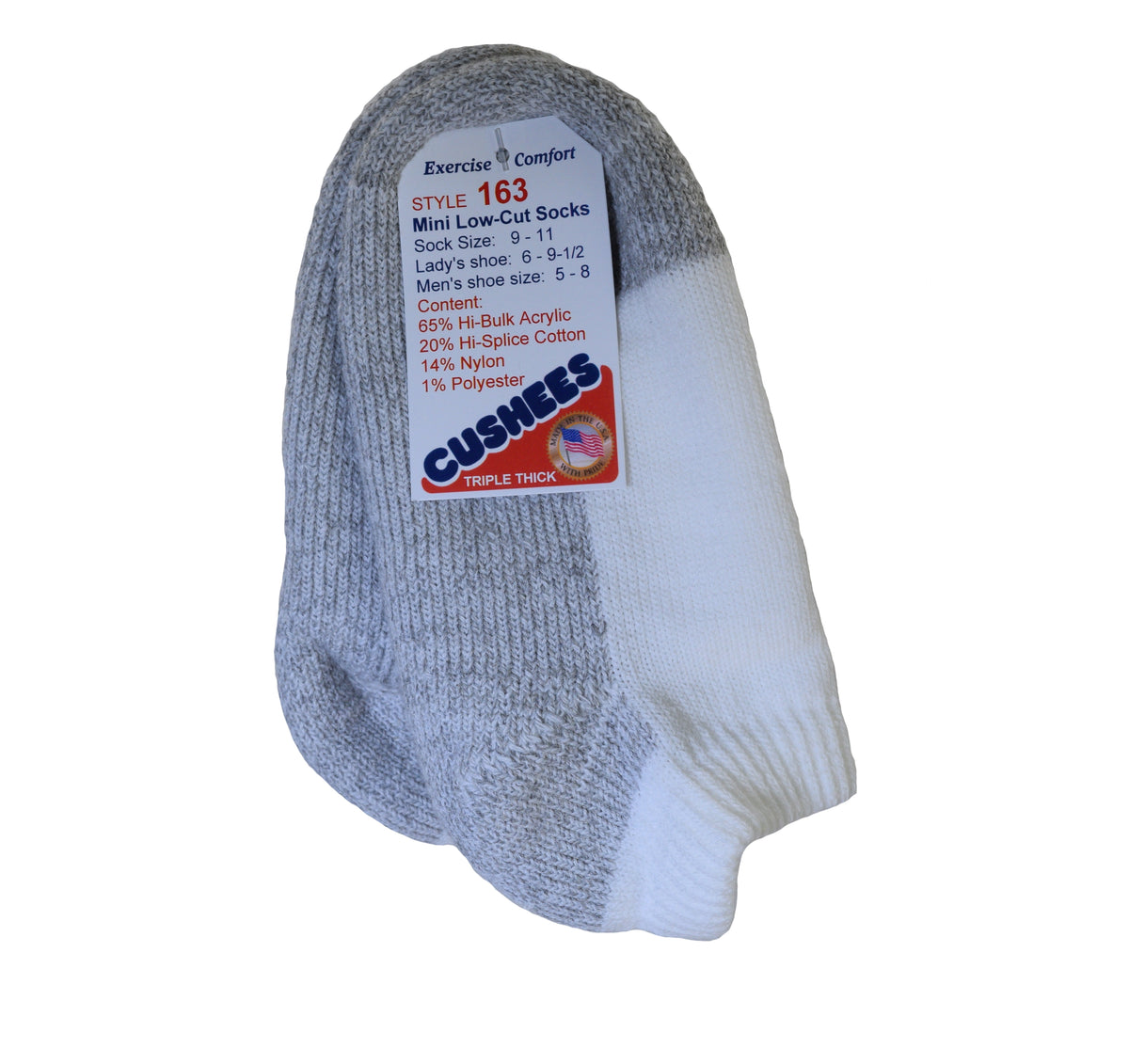 Cushee Socks™ Mini, Triple Thick w/ Grey bottom