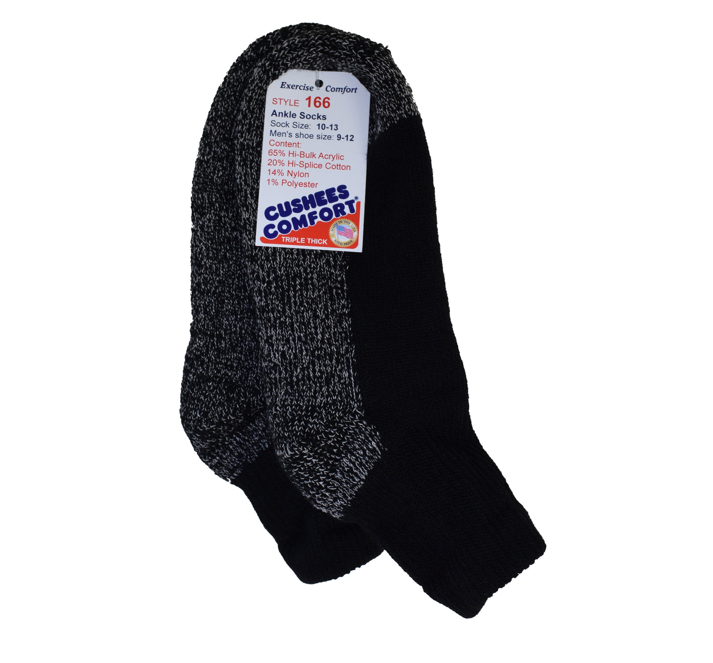 NEW Cushee Socks™ Ankle Socks, Triple Thick w/ grey bottom