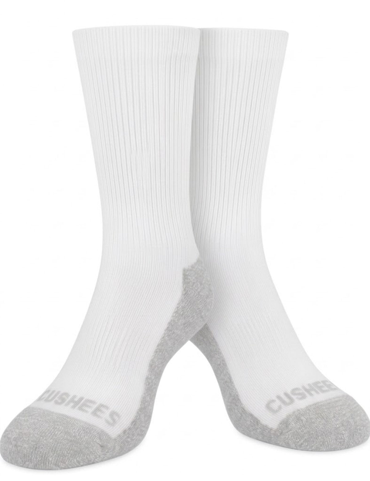 Cushees Comfort™ Crew Socks, Triple Thick w/ grey bottom