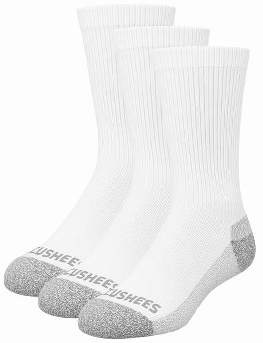Cushees Comfort™ Crew Socks, Triple Thick w/ grey bottom