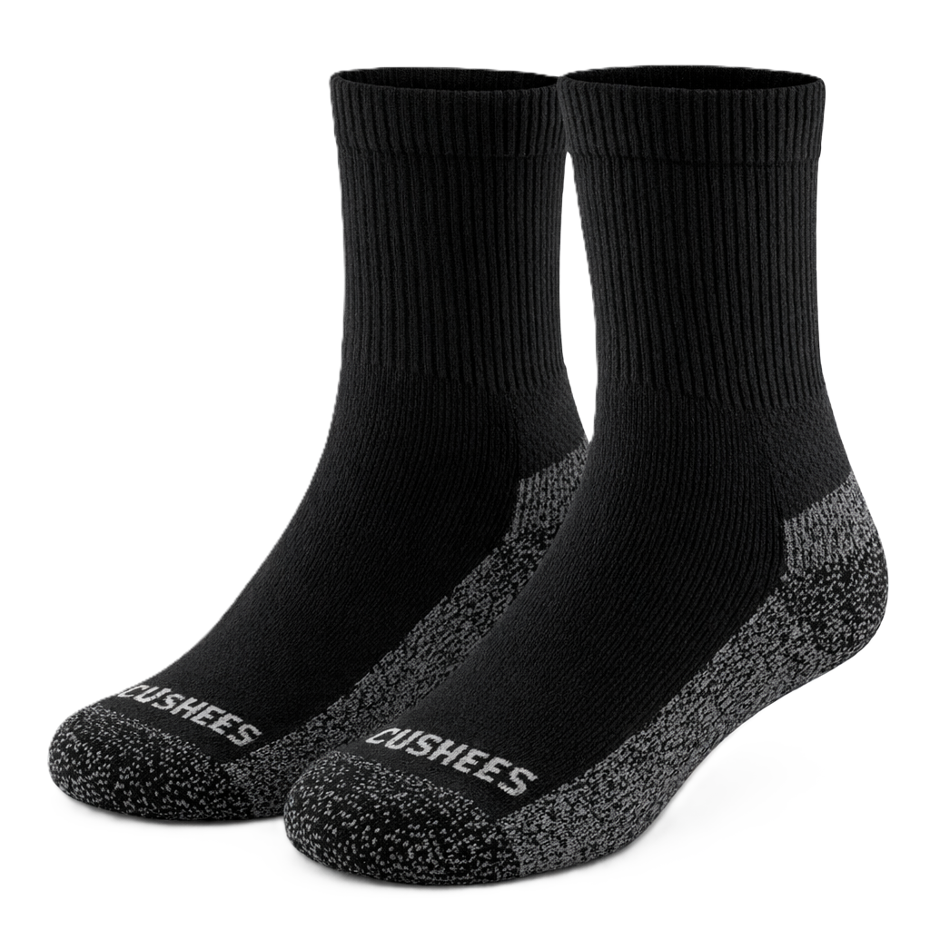 Cushees Comfort™ Crew Socks, Triple Thick w/ grey bottom